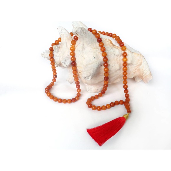 99 Bead Muslim Rosary with Minaret Butterscotch Baltic Amber Prayer Necklace 55g - Picture 4 of 10